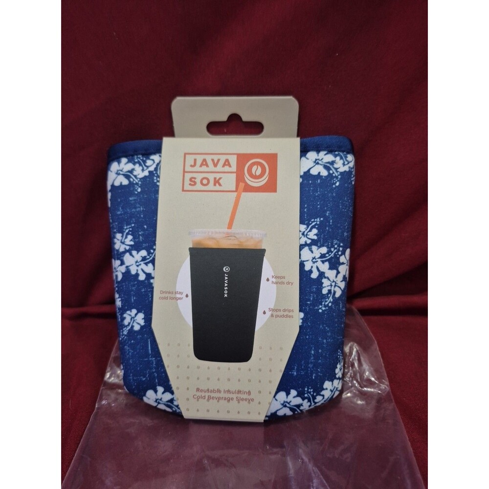 NWT Javasok Cold Cup Sleeve, 50th State Flower (Hawaii) - Medium 22-28oz New